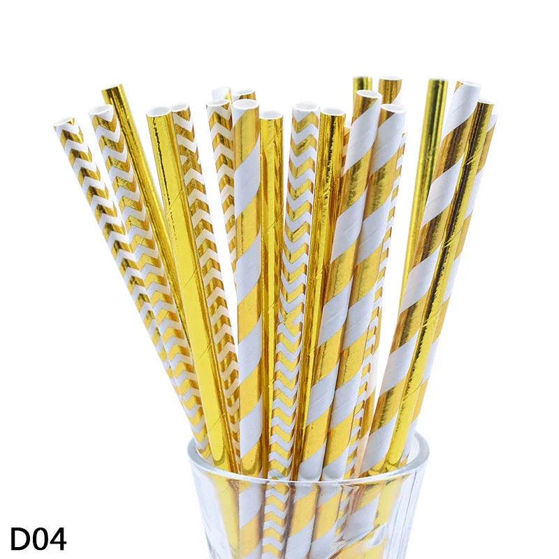 Bunte Papierstrohhalme Bronzing-StrohhalmeEX-STOCK Canada