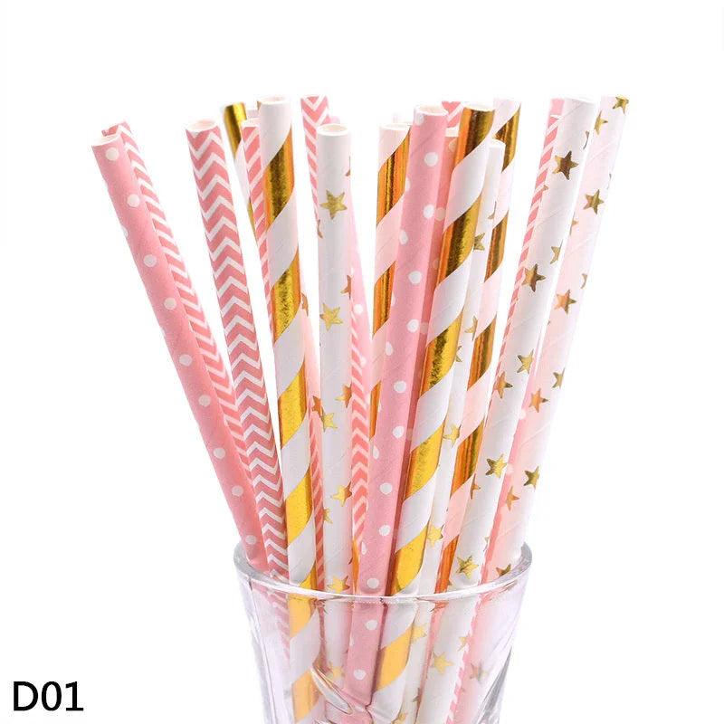 Bunte Papierstrohhalme Bronzing-StrohhalmeEX-STOCK Canada