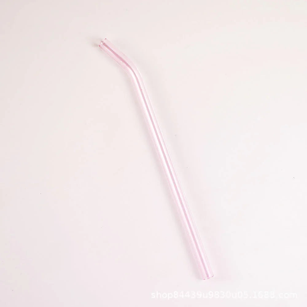 Pailles en verre courbé résistantes à la chaleur, colorées, en borosilicate et écologiquesEX-STOCK Canada
