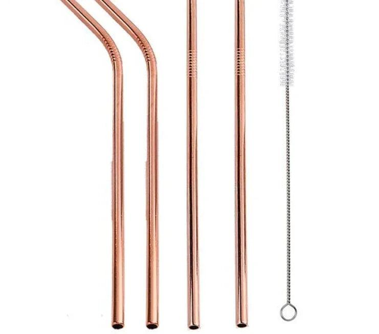 Pailles colorées réutilisables en acier inoxydableEX-STOCK Canada