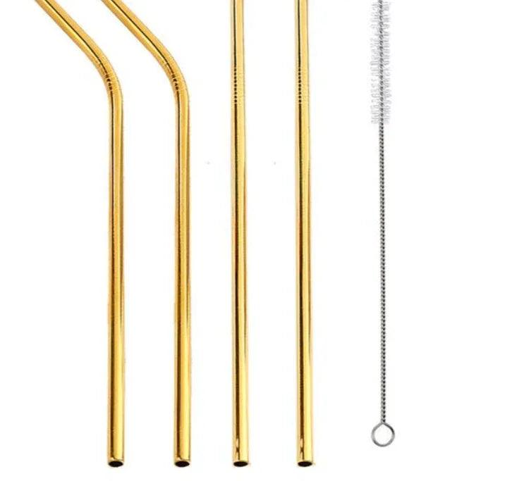 Pailles colorées réutilisables en acier inoxydableEX-STOCK Canada