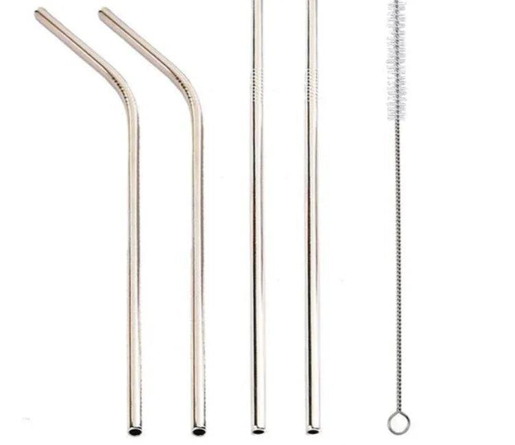 Pailles colorées réutilisables en acier inoxydableEX-STOCK Canada