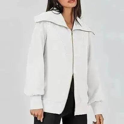 Comfortable Large Collar Double Zipper Sweater - EX-STOCK Canada