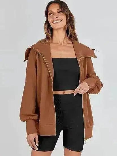 Comfortable Large Collar Double Zipper Sweater - EX-STOCK Canada