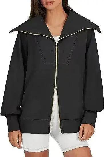 Comfortable Large Collar Double Zipper Sweater - EX-STOCK Canada