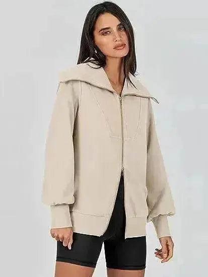 Comfortable Large Collar Double Zipper Sweater - EX-STOCK Canada
