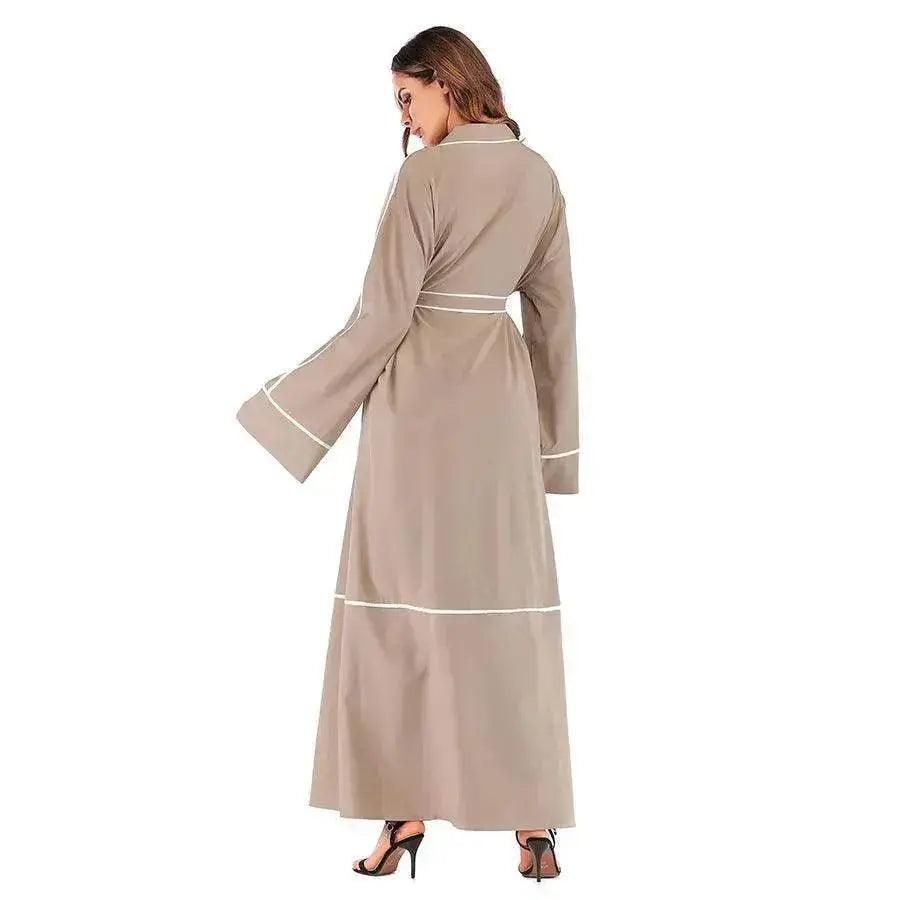 Contrast Striped Cardigan Arab Robe - EX-STOCK Canada