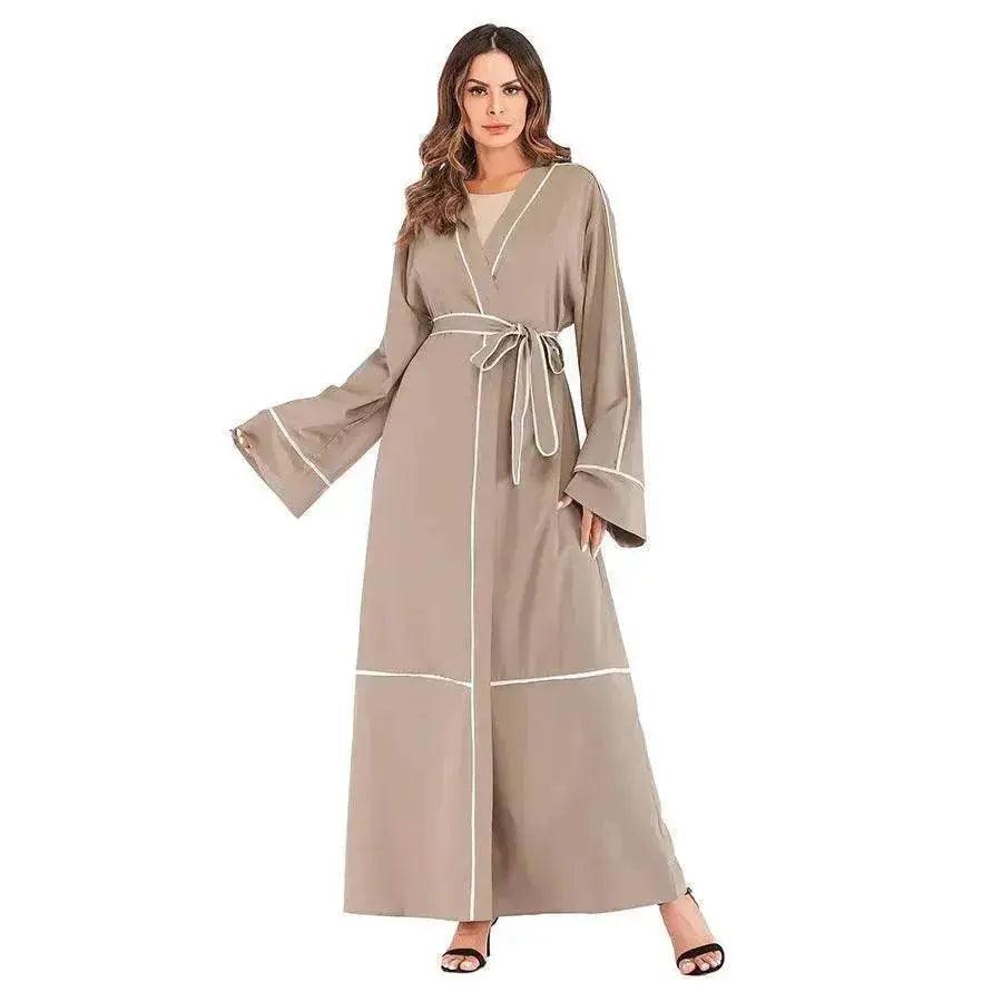Contrast Striped Cardigan Arab Robe - EX-STOCK Canada
