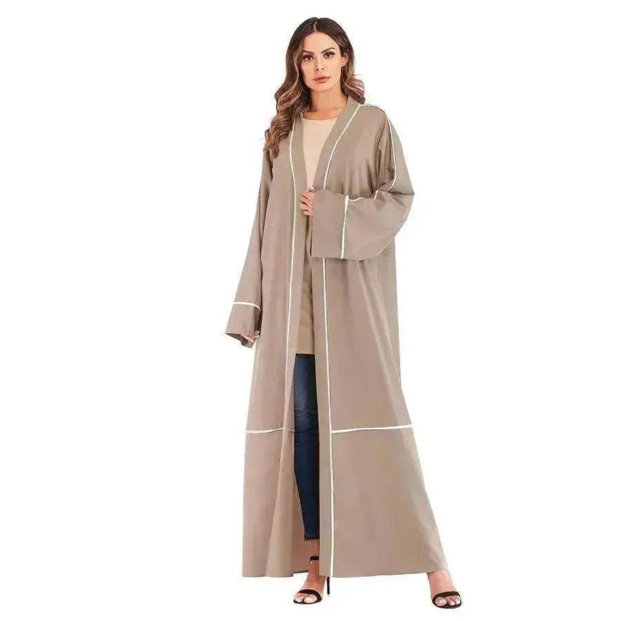 Contrast Striped Cardigan Arab Robe - EX-STOCK Canada