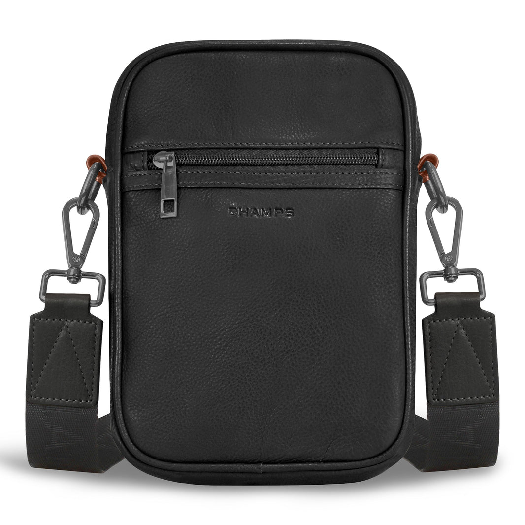 Bolso cruzado vertical de ónix/cueroEX-STOCK Canada