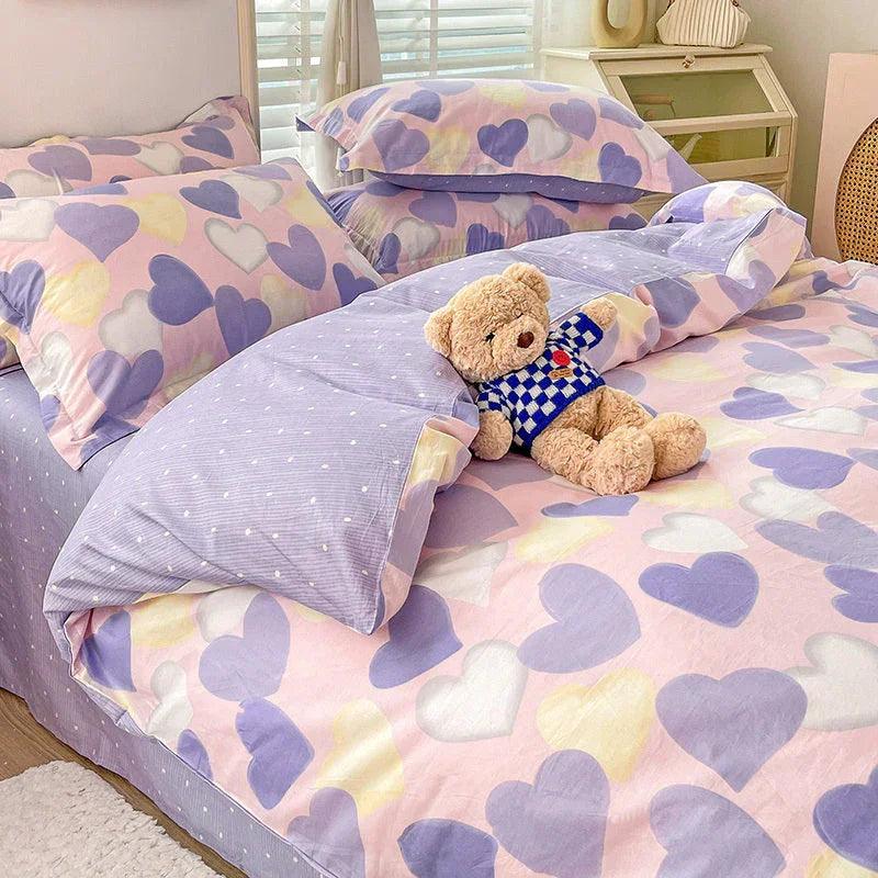 Housse de couette en coton Ensemble de literie trois pièces pour dortoirEX-STOCK Canada