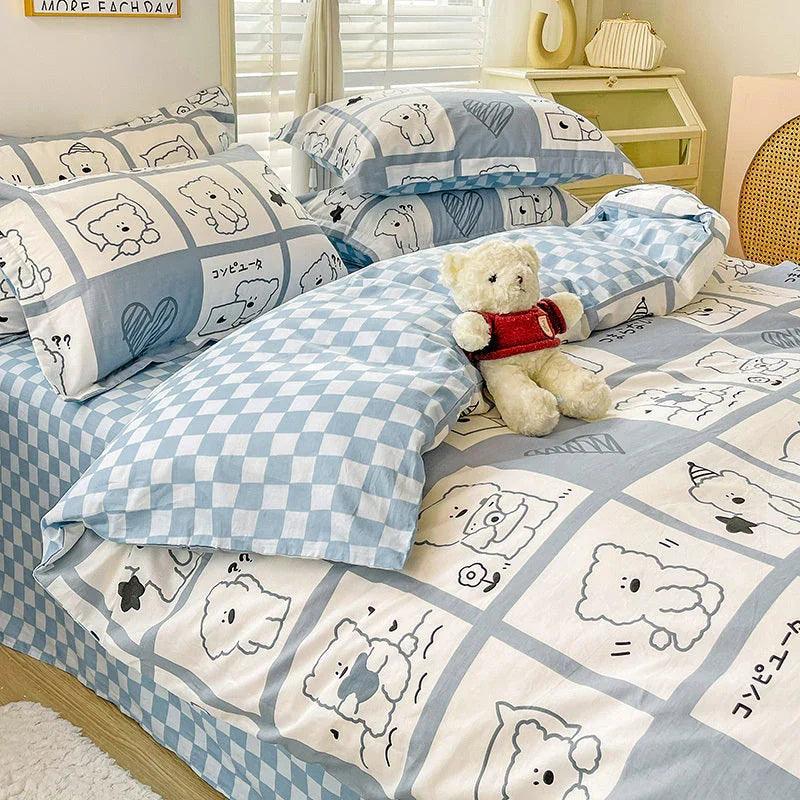 Housse de couette en coton Ensemble de literie trois pièces pour dortoirEX-STOCK Canada