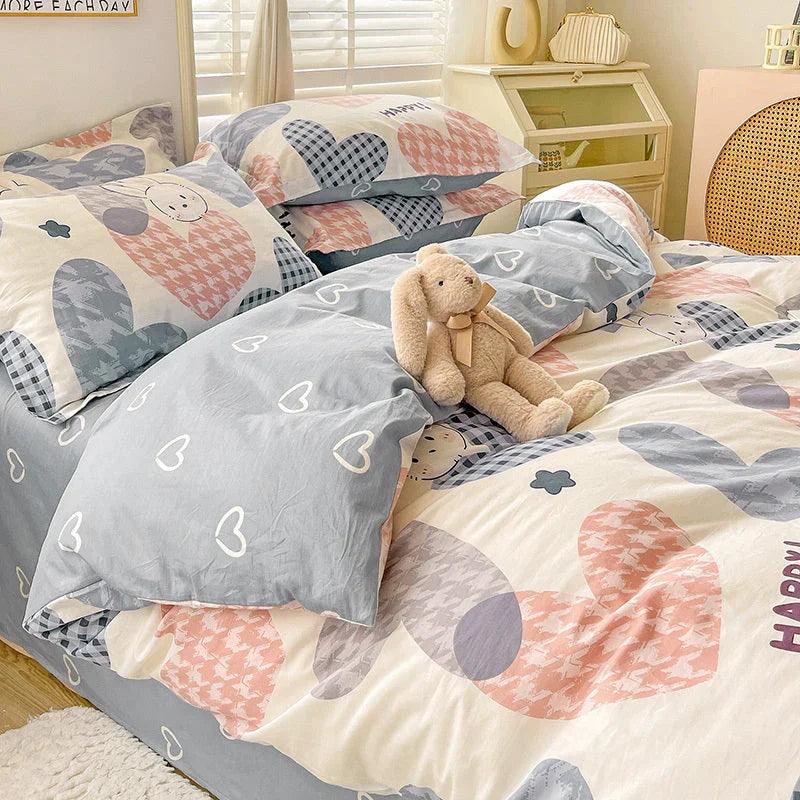 Housse de couette en coton Ensemble de literie trois pièces pour dortoirEX-STOCK Canada
