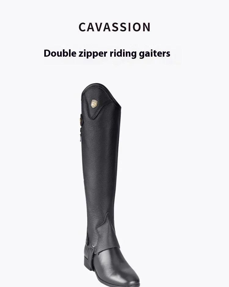 Chaps da Equitazione in Pelle di Mucca Alta Qualità, Pelle Spessa, Doppia Cerniera, Stivali Protettivi per le Gambe da EquitazioneEX-STOCK Canada