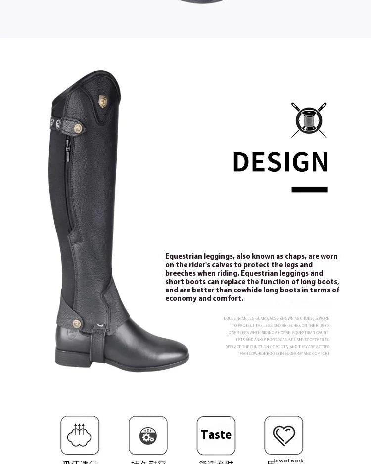 Chaps da Equitazione in Pelle di Mucca Alta Qualità, Pelle Spessa, Doppia Cerniera, Stivali Protettivi per le Gambe da EquitazioneEX-STOCK Canada