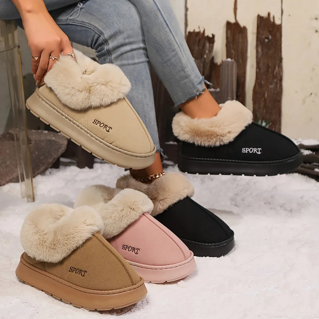 Cozy Plush Soft Slippers Shoes For Women Non-Slip Platform Shoes With Faux Fur Lining Mute Sole And Comfortable Fit For Indoor Wear EX-STOCK Canada