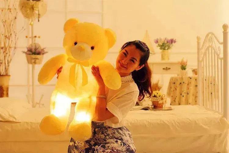 Ours en Peluche LED Lumineux Créatif Jouet en Peluche Coloré Lumineux Cadeau de Noël pour Enfants Coussin - EX-STOCK Canada