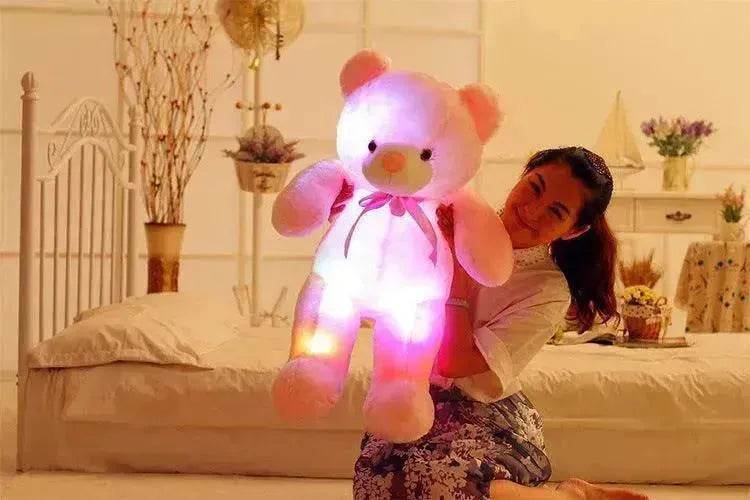 Ours en Peluche LED Lumineux Créatif Jouet en Peluche Coloré Lumineux Cadeau de Noël pour Enfants Coussin - EX-STOCK Canada