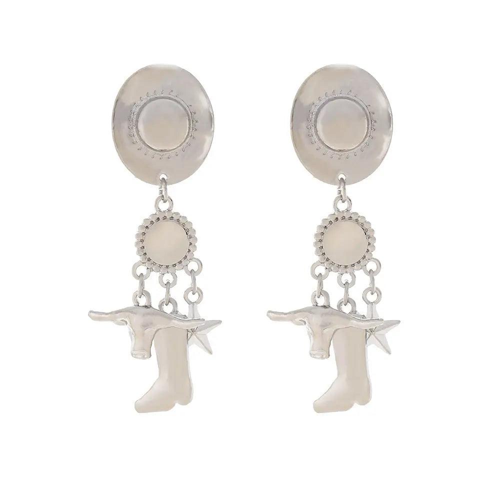 Creative Long Cowboy Hat Eardrops Earrings - EX-STOCK Canada