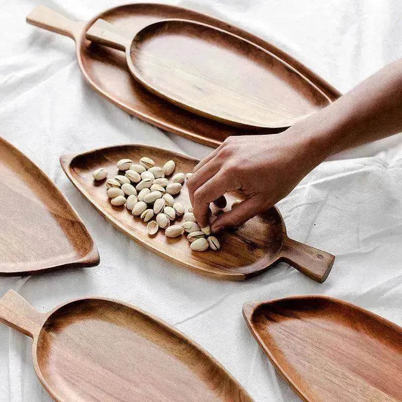 Creative Quality Acacia Wooden Leaf Design Food Tray - EX-STOCK Canada