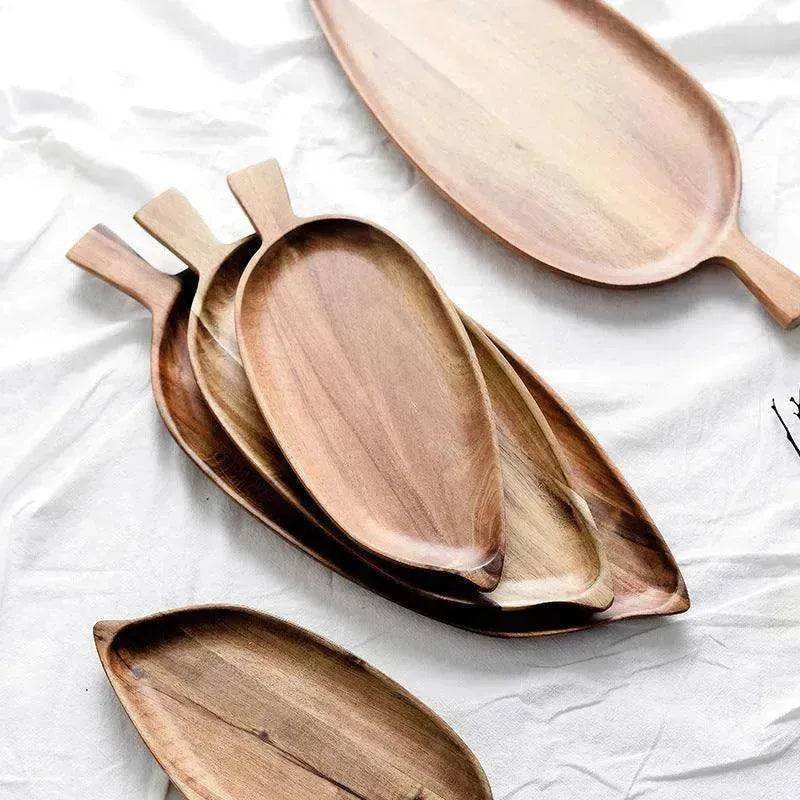 Creative Quality Acacia Wooden Leaf Design Food Tray - EX-STOCK Canada