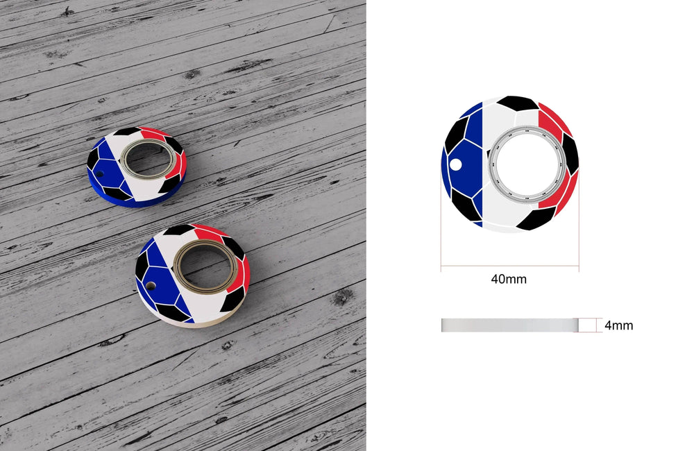 Creative Soccer World Teams Fidget Spinner Anti-Anxiety Relieves Stress Toy Keychain - EX-STOCK Canada
