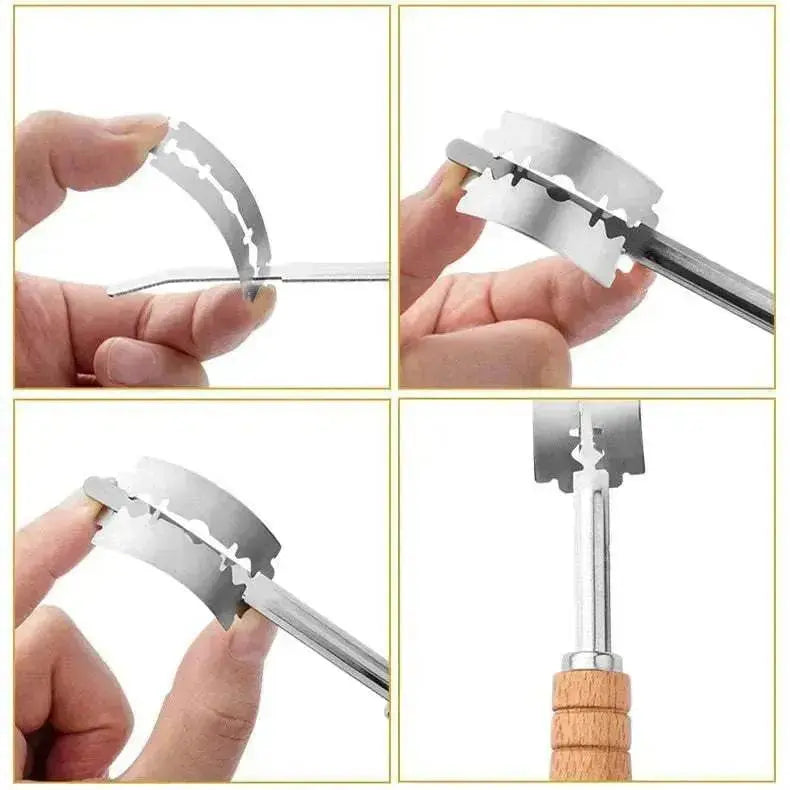 Creative Style Wooden Handle Arc Bread Stainless Steel Cutter Knife - EX-STOCK Canada