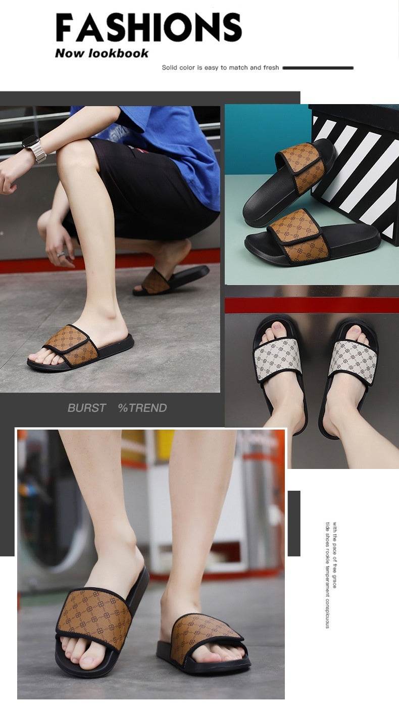 Cross-border Slippers Summer Outdoor Wear Niche High-grade Velcro Non-slip Beach Flip-flops Men  EX-STOCK CANADA
