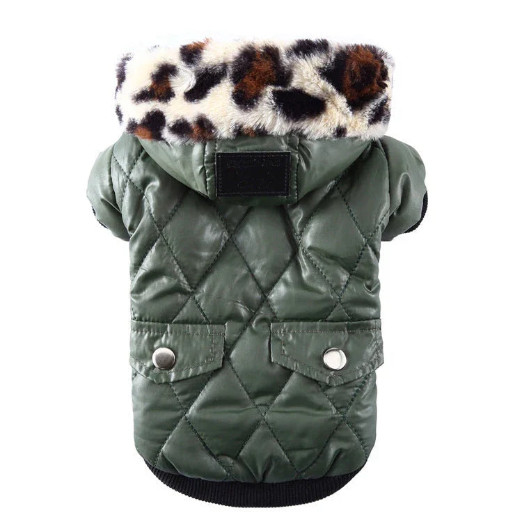 Cross-border pet supplies pet clothes dog clothes autumn and winter fur collar coat pet dog clothing EX-STOCK Canada