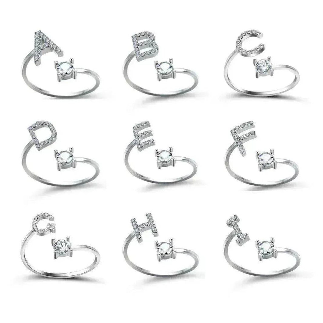 Customizable 26-Letter Ring: Fashionable & Elegant Jewelry - EX-STOCK Canada