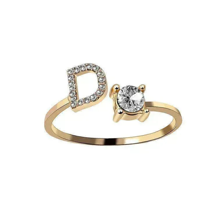 Bague personnalisable à 26 lettres : Bijou à la mode et élégant - EX-STOCK CANADA