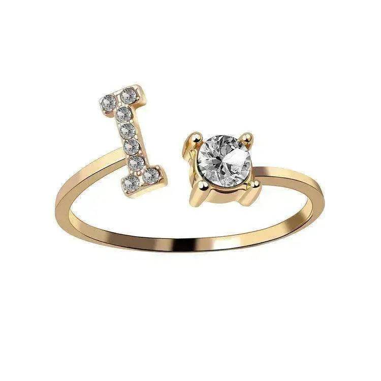 Customizable 26-Letter Ring: Fashionable & Elegant Jewelry - EX-STOCK Canada