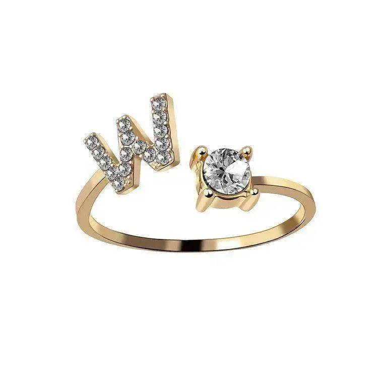 Customizable 26-Letter Ring: Fashionable & Elegant Jewelry - EX-STOCK Canada