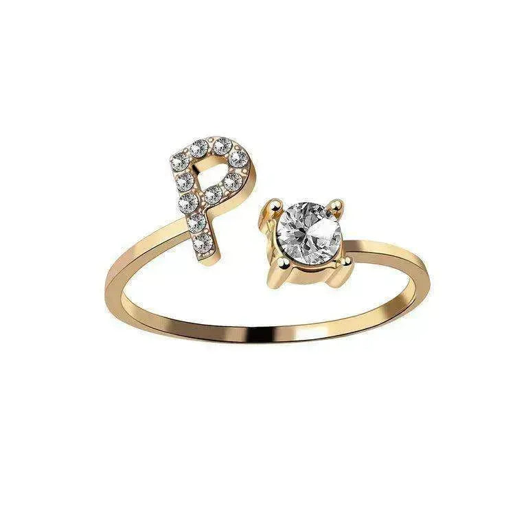 Bague personnalisable à 26 lettres : Bijou à la mode et élégant - EX-STOCK CANADA