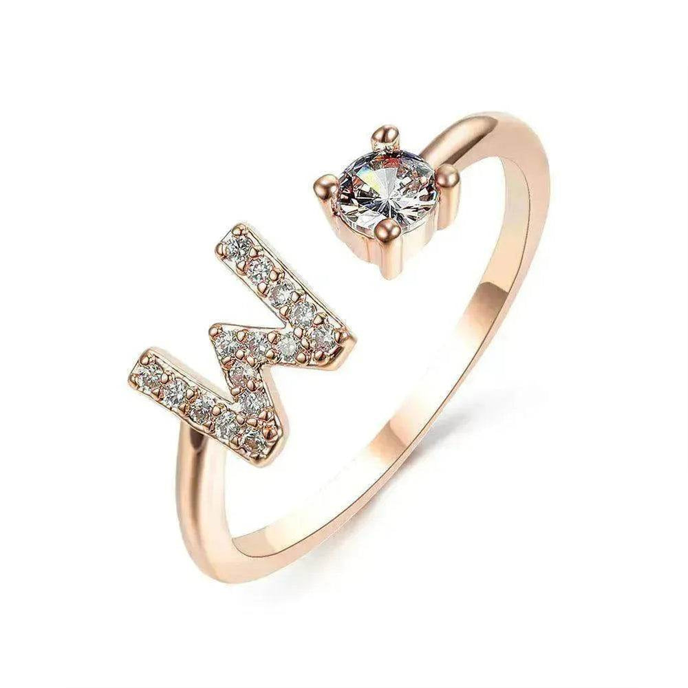 Customizable 26-Letter Ring: Fashionable & Elegant Jewelry - EX-STOCK Canada