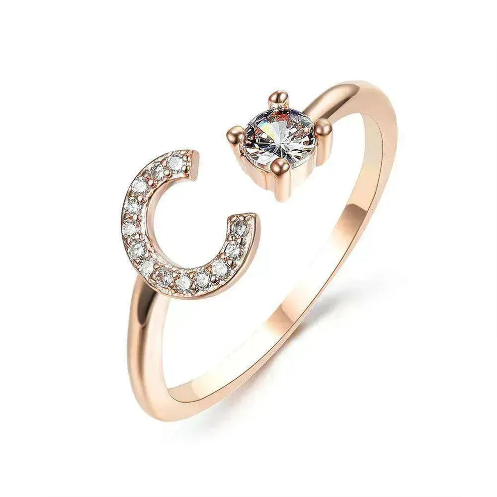 Bague personnalisable à 26 lettres : Bijou à la mode et élégant - EX-STOCK CANADA