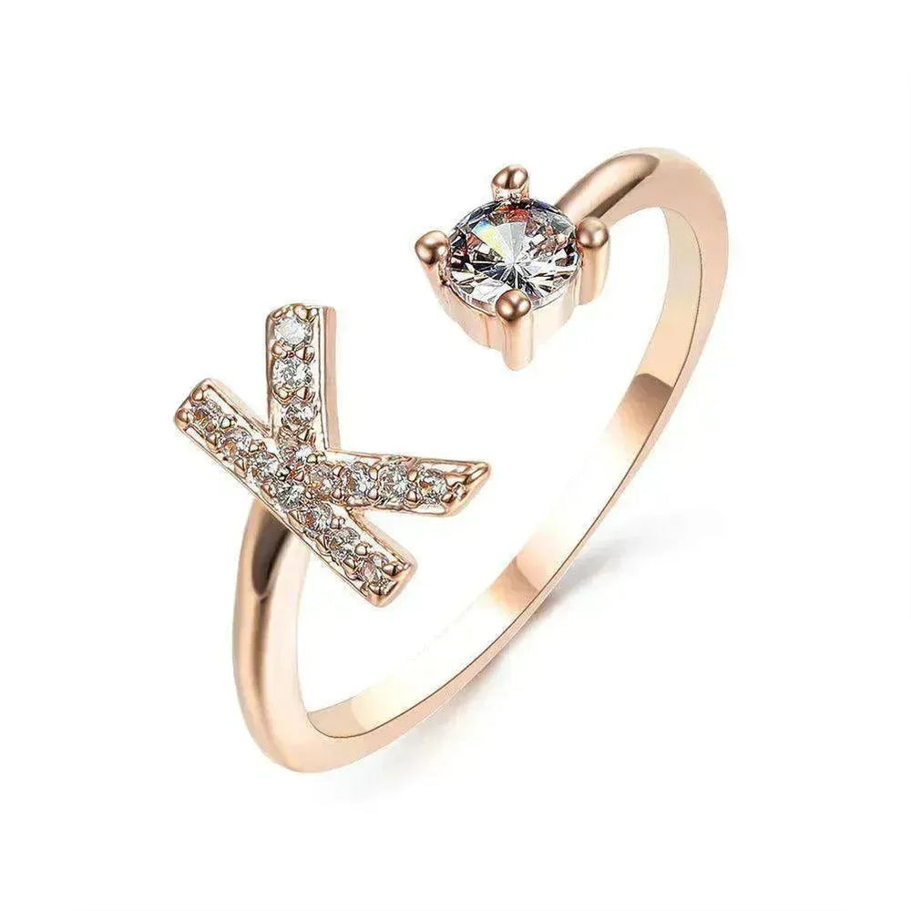Bague personnalisable à 26 lettres : Bijou à la mode et élégant - EX-STOCK CANADA