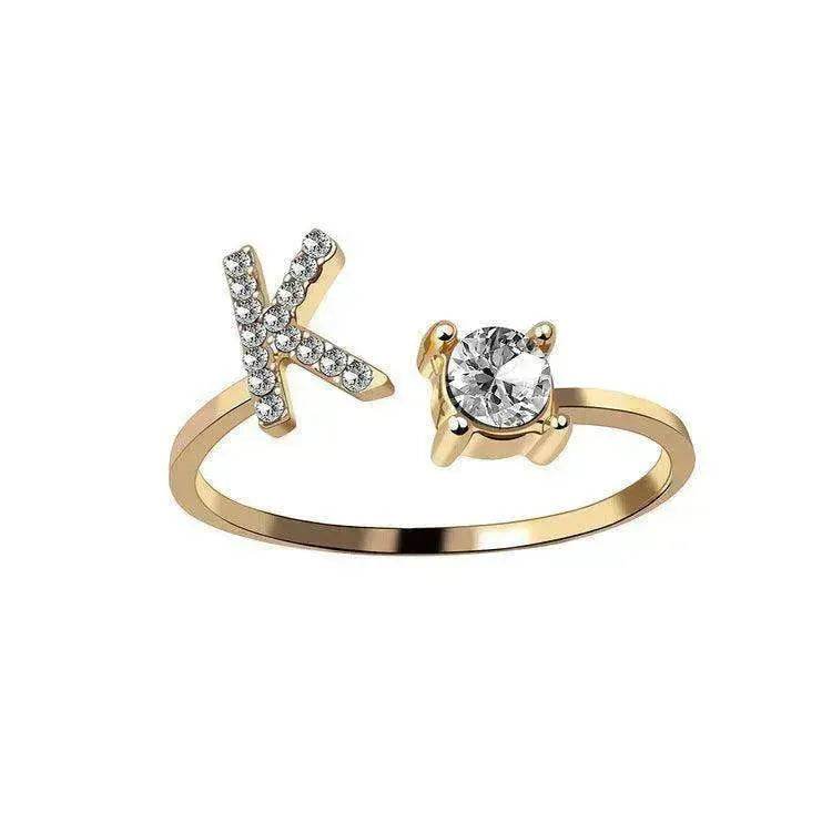Customizable 26-Letter Ring: Fashionable & Elegant Jewelry - EX-STOCK Canada
