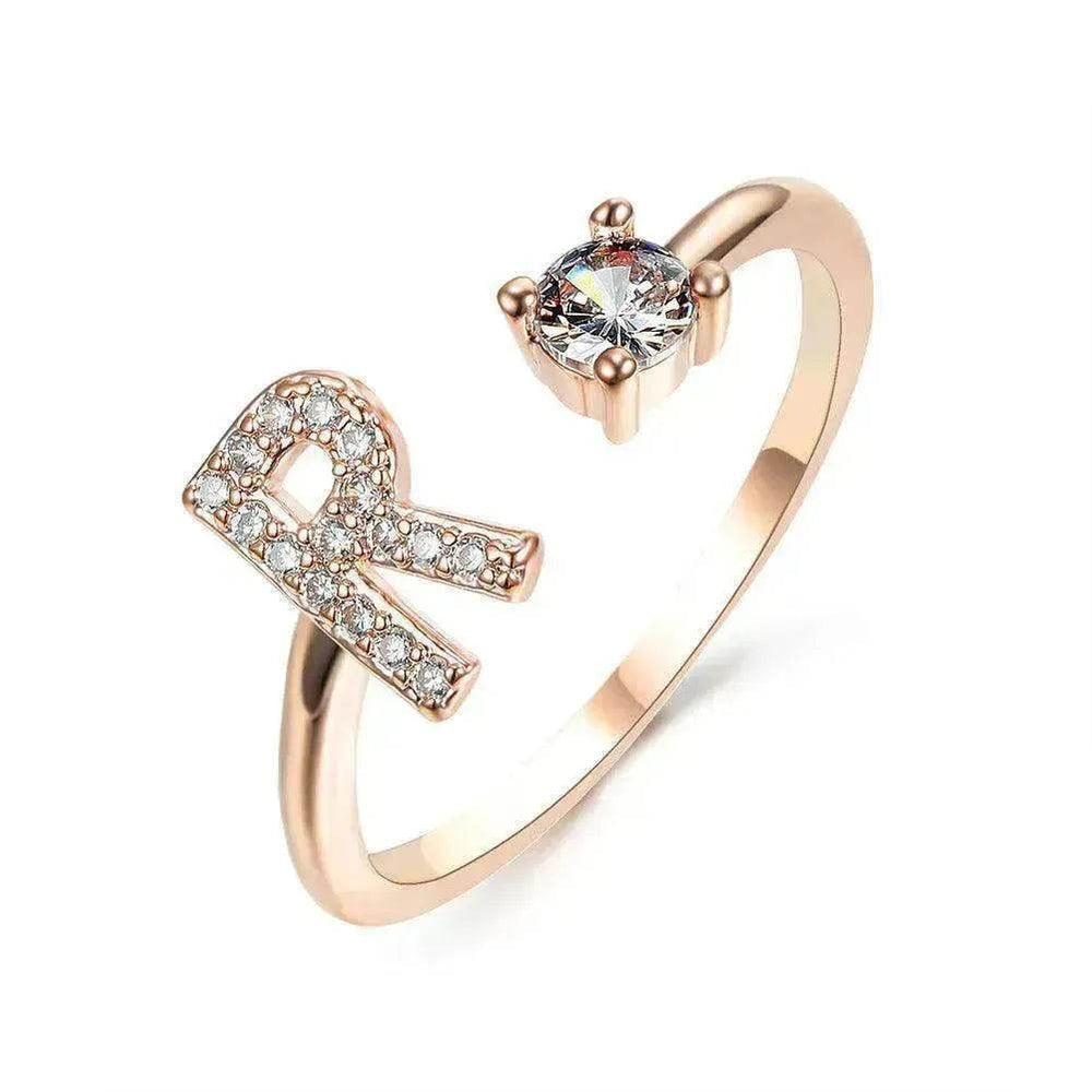 Customizable 26-Letter Ring: Fashionable & Elegant Jewelry - EX-STOCK Canada