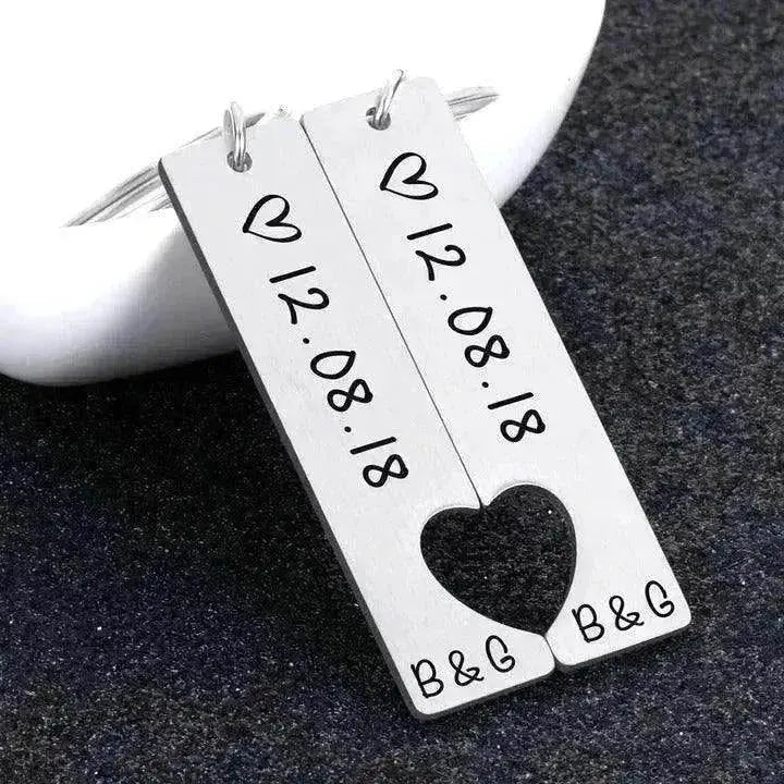 Customized Couples Electroplating Keychain - EX-STOCK Canada
