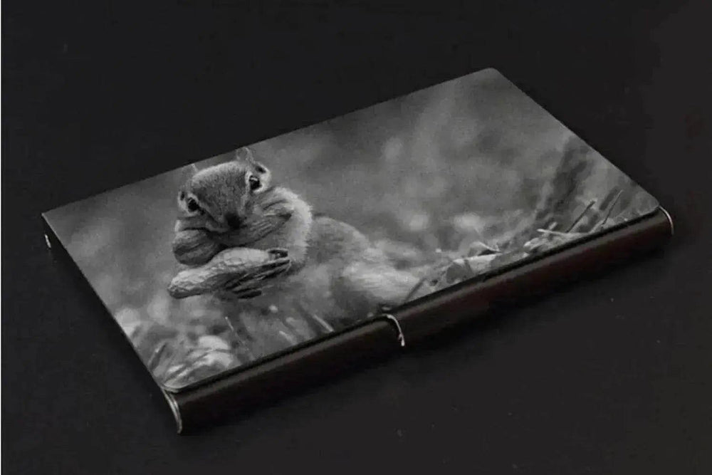 Porte-cartes de visite en métal titanium personnalisé - EX-STOCK Canada
