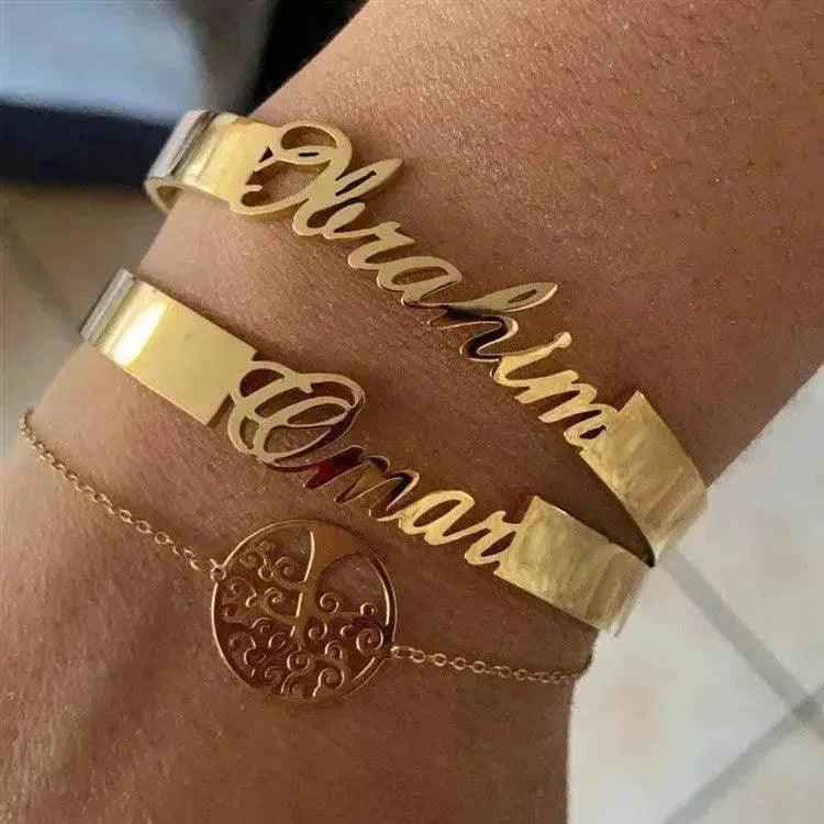 Customized Name Bracelet Personalized Custom Bangles Stainless Steel Jewelry - EX-STOCK Canada