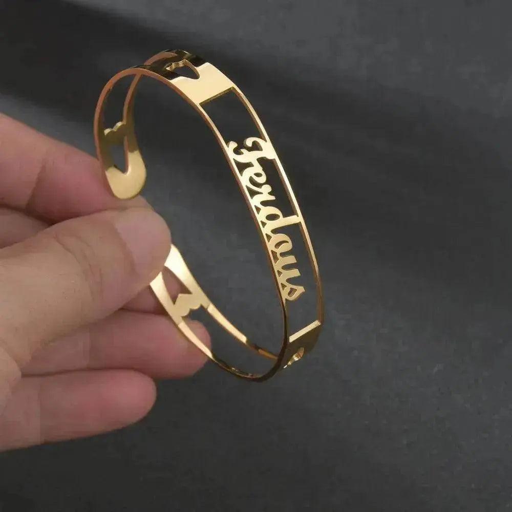 Customized Name Bracelet Personalized Custom Bangles Stainless Steel Jewelry - EX-STOCK Canada