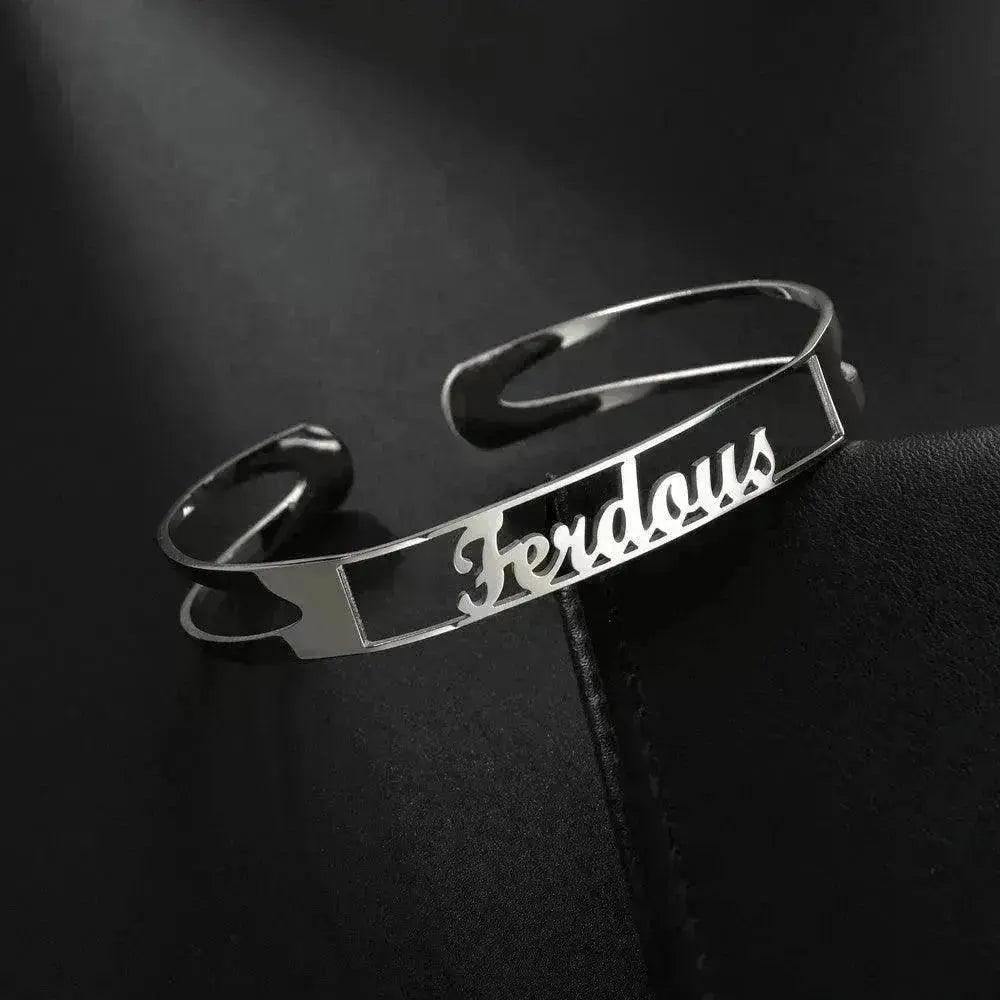 Customized Name Bracelet Personalized Custom Bangles Stainless Steel Jewelry - EX-STOCK Canada