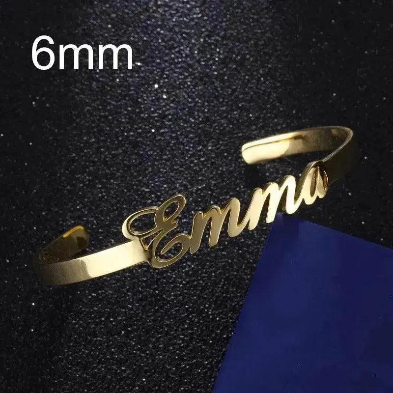 Customized Name Bracelet Personalized Custom Bangles Stainless Steel Jewelry - EX-STOCK Canada