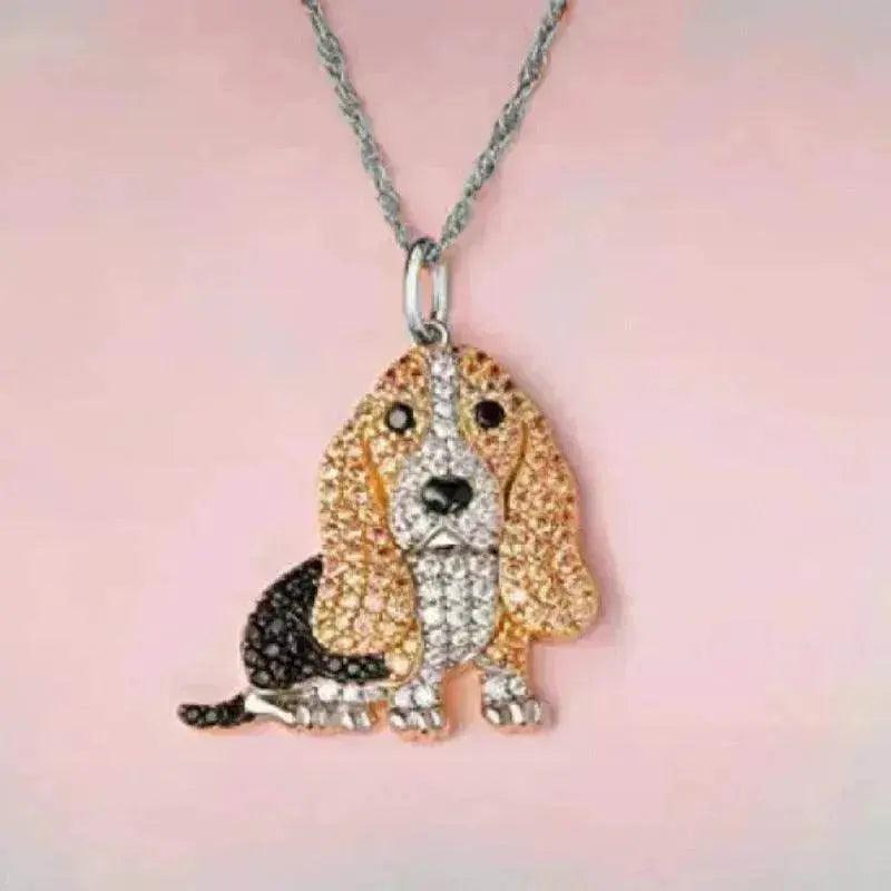 Collier pendentif adorable avec chien ample EX-STOCK Canada