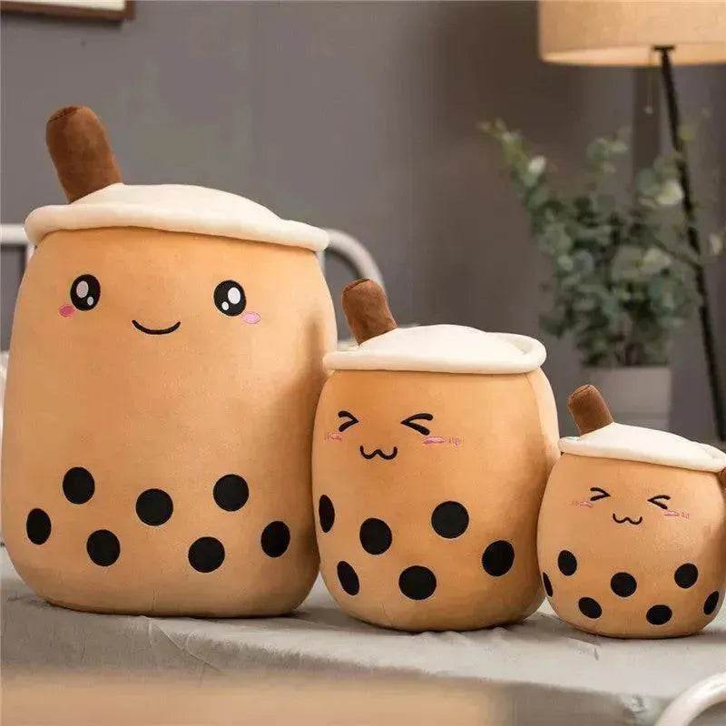 Jouet en peluche mignonne en forme de boisson fruitée, peluche douce en forme de thé au lait à la fraise, peluche en forme de tasse de bubble tea, coussin, cadeau pour enfants - EX-STOCK Canada