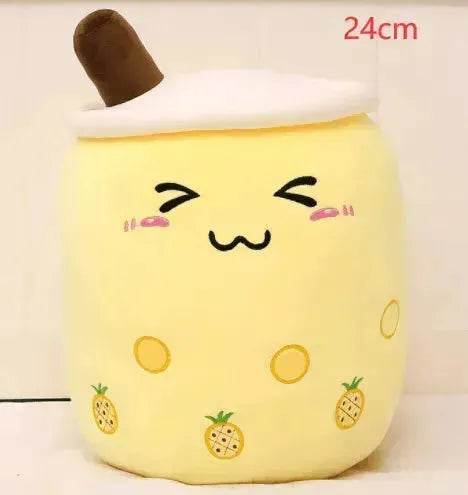 Cute Fruit Drink Plush Stuffed Soft Strawberry Milk Tea Plush Boba Tea Cup Toy Bubble Tea Pillow Cushion Kids Gift - EX-STOCK Canada