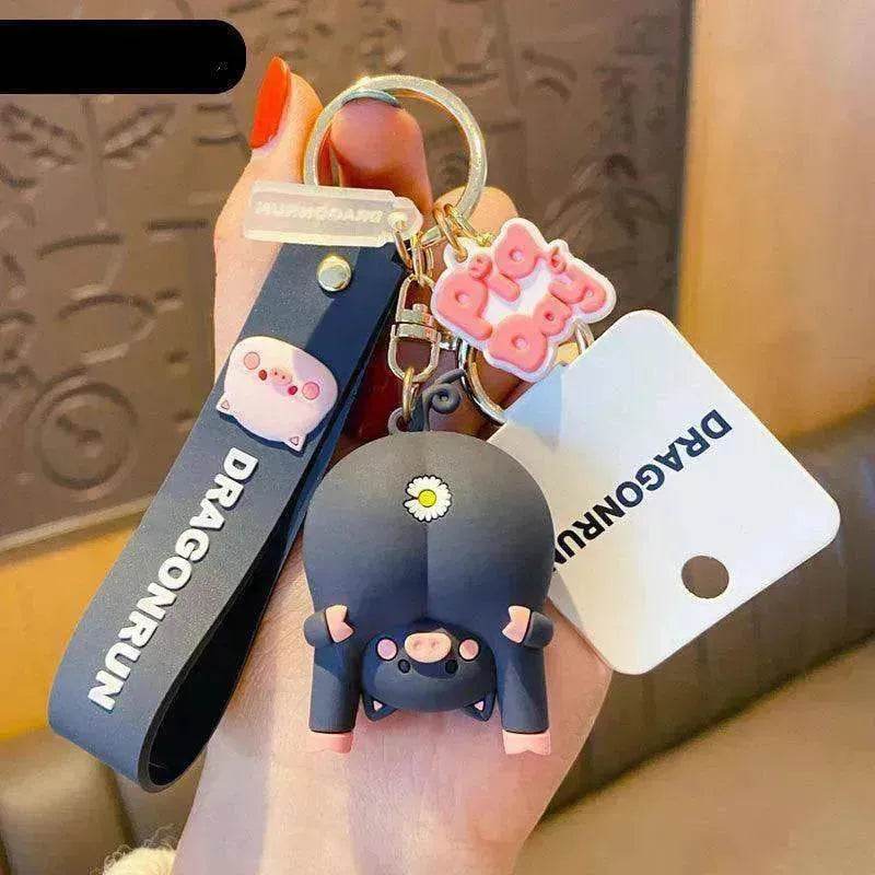 Cute Original Pig Chrysanthemum Keychain Trend Keychain - EX-STOCK Canada
