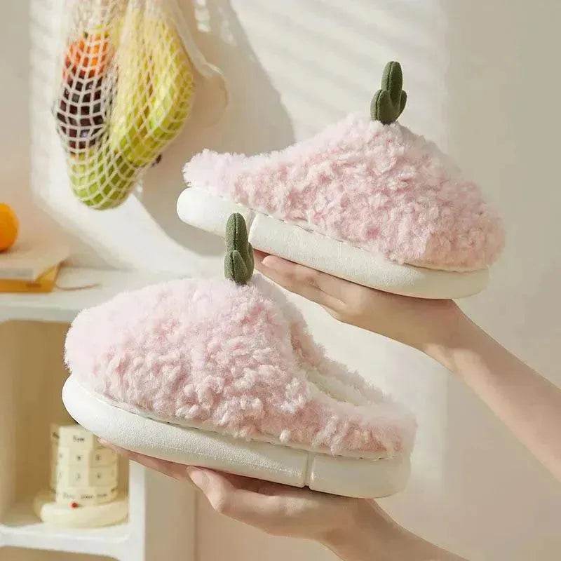Chaussons mignons et simples pour filles avec motif cactus - EX-STOCK Canada